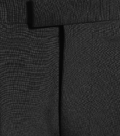 Shop Bottega Veneta High-rise Slim Mohair-blend Pants In Black