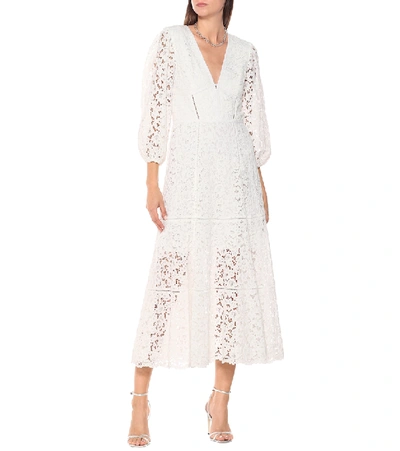 Shop Jonathan Simkhai Lara Lace Midi Dress In White
