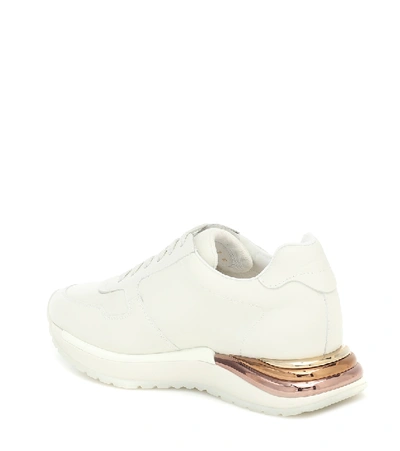 Shop Ferragamo Brooklyn Leather Sneakers In White