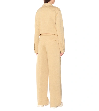Shop Jil Sander High-rise Straight Wool-jersey Pants In Yellow