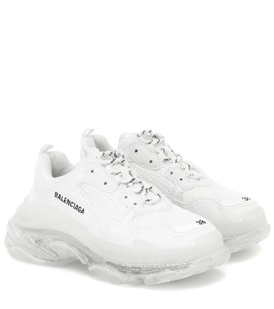 Balenciaga 60mm Triple S Clear Sole Sneakers In White