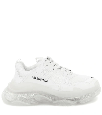 Balenciaga 60mm Triple S Clear Sole Sneakers In White