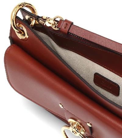 Shop Chloé Tess Leather Clutch In Brown