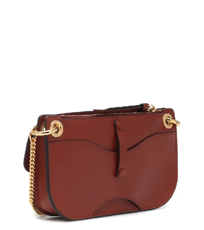Shop Chloé Tess Leather Clutch In Brown