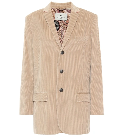 Shop Etro Corduroy Blazer In Beige