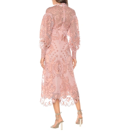 Shop Zimmermann Ladybeetle Fortune Tulle Maxi Dress In Pink