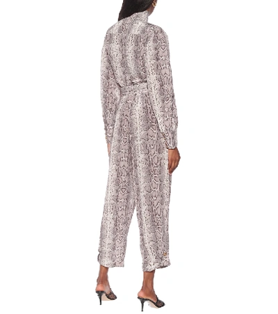 Shop Zimmermann Snake-effect Silk Jumpsuit In Multicoloured