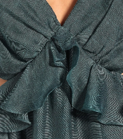Shop Zimmermann Ladybeetle Linen And Silk Gown In Blue