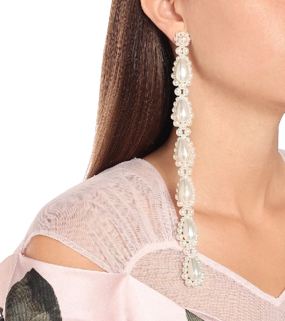 Shop Simone Rocha Faux-pearl Drop Earrings In White