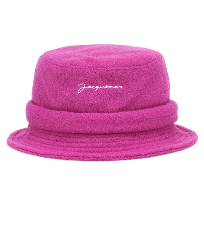 Shop Jacquemus Le Bob  Wool Bucket Hat In Pink