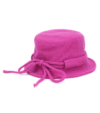 Shop Jacquemus Le Bob  Wool Bucket Hat In Pink