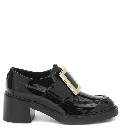 Shop Roger Vivier Viv' Rangers Patent Leather Loafers In Black