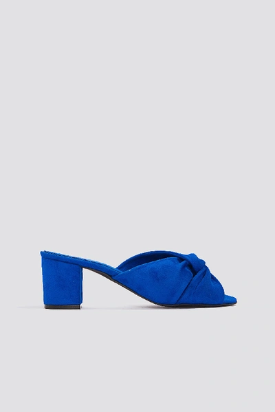 Shop Na-kd Knot Mule Heels - Blue In Cobalt