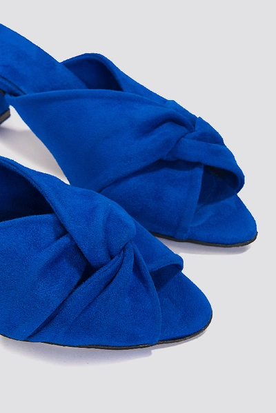 Shop Na-kd Knot Mule Heels - Blue In Cobalt