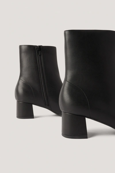 Shop Na-kd Squared Slanted Toe Low Boots - Black