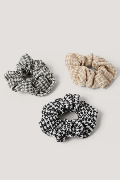 Shop Na-kd 3-pack Houndstooth Scrunchies - Multicolor In Mixed