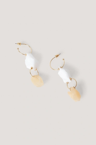 Shop Na-kd Big Connected Stone Drop Earrings - Gold