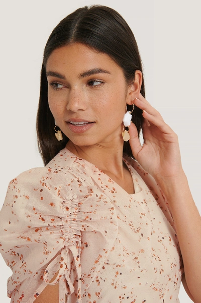 Shop Na-kd Big Connected Stone Drop Earrings - Gold