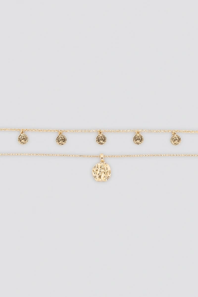 Shop Na-kd Mini Coin Pendant Double Necklace - Gold