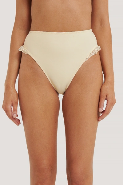 Shop Na-kd Lace Edge Maxi Highwaist Bikini Panty Offwhite