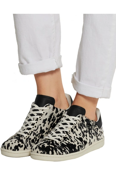 Isabel Marant Étoile Bart Leopard-print Calf Hair Sneakers In Black/white |  ModeSens