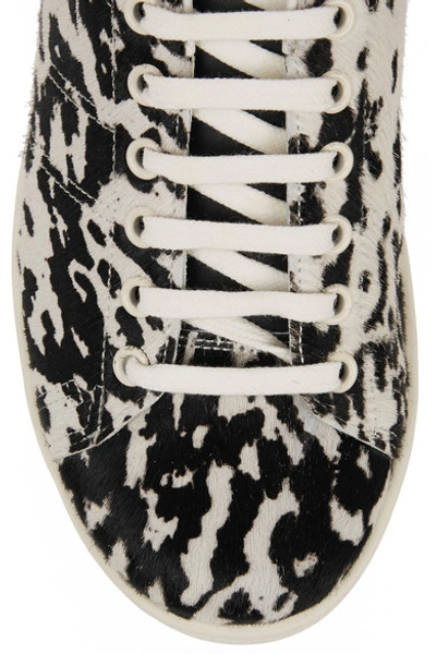 Shop Isabel Marant Étoile Bart Leopard-print Calf Hair Sneakers In White