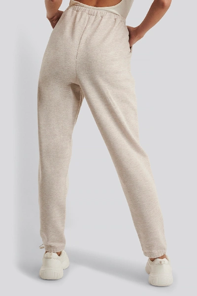 Shop Dahl Sisters X Na-kd Elastic Waist Melange Sweatpants Beige In Beige Melange