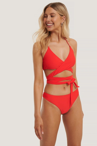 Shop Na-kd Jennie Sofie Wrap Around Bikini Top Red