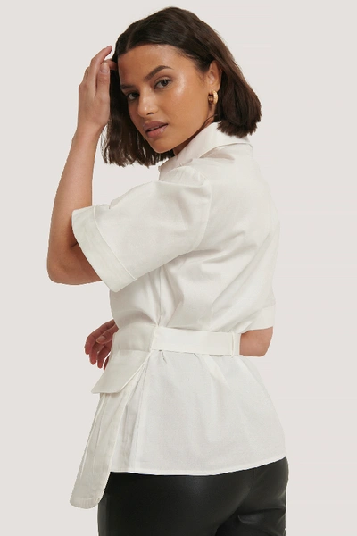 Shop Chloé Tie Front Pocket Shirt White