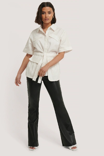 Shop Chloé Tie Front Pocket Shirt White