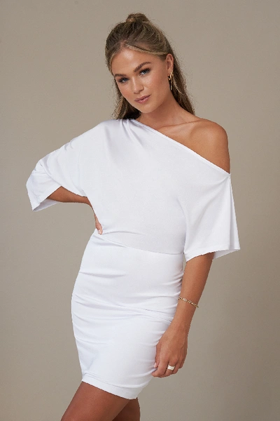 Shop Hanna Schönberg X Na-kd One Shoulder Mini Dress - White