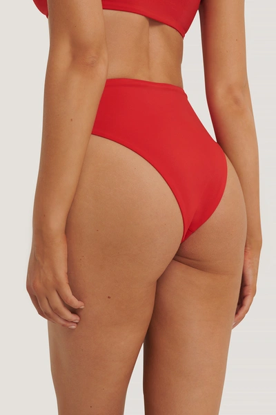 Shop Na-kd Karina Tschäry High Waist Bikini Bottom Red