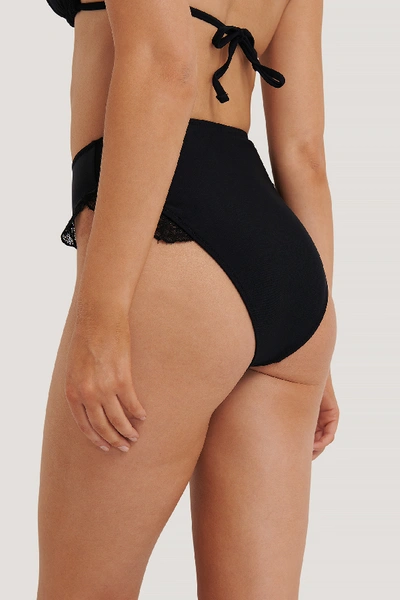Shop Na-kd Lace Edge Maxi Highwaist Bikini Panty Black