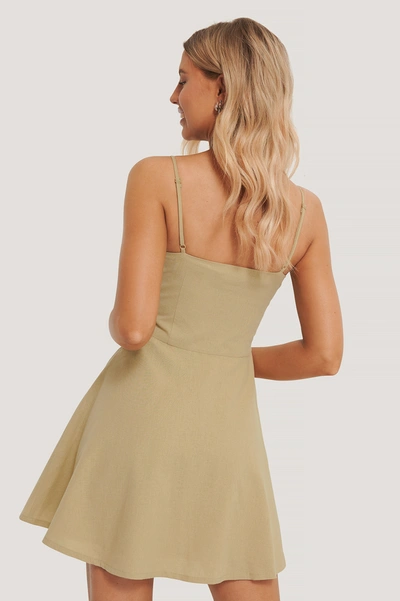 Shop Chloé Button Up Mini Dress - Beige In Light Green