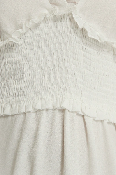 Shop Na-kd Smock Detail V-neck Mini Dress - White