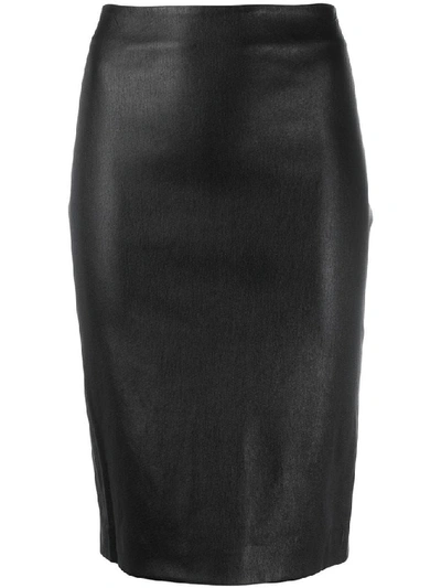 Shop Theory Women's Black Leather Skirt