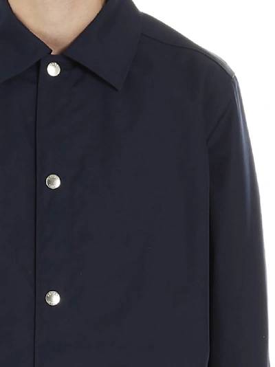 Shop Kenzo Logo Buttoned Jacket In Blue
