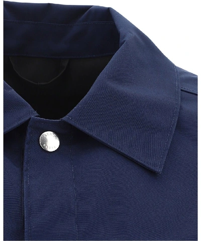 Shop Kenzo Logo Buttoned Jacket In Blue