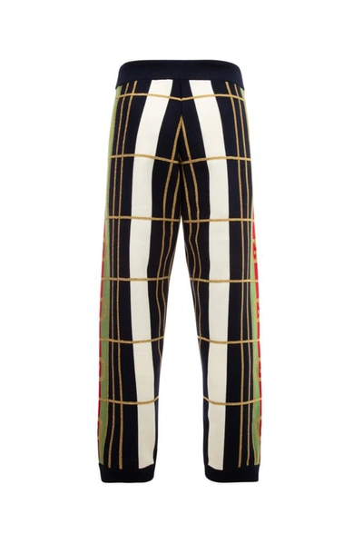 Shop Gucci Gg Lurex Embroidered Trousers In Multi