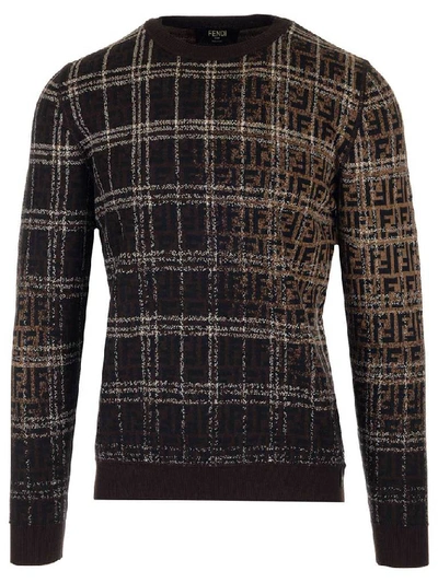 Shop Fendi Check Sweater In Multi