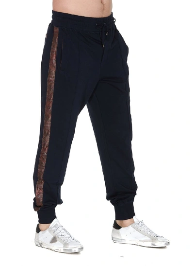 Shop Etro Paisley Detail Track Pants In Blue