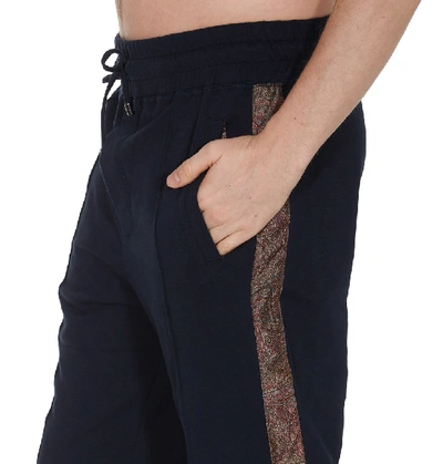 Shop Etro Paisley Detail Track Pants In Blue