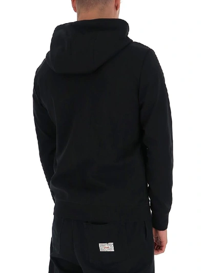Shop Fendi Ff Motif Zipped Hoodie In Black