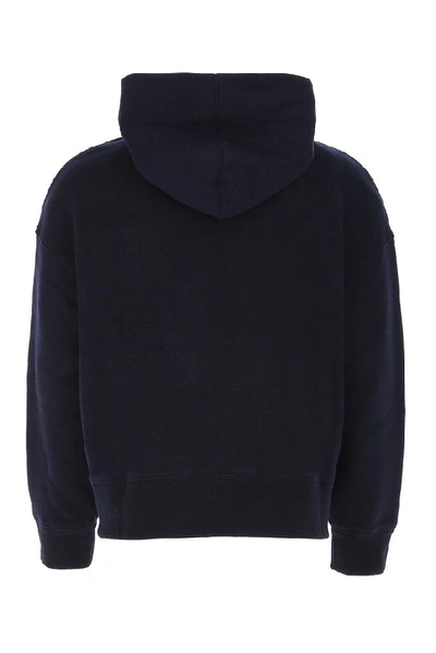 Shop Palm Angels Knitted Bear Hoodie In Navy