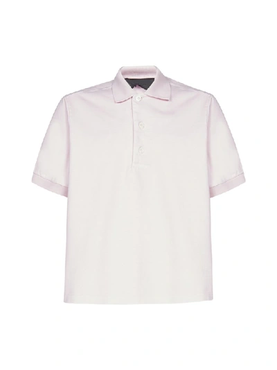 Shop Prada Logo Detail Polo Shirt In Pink