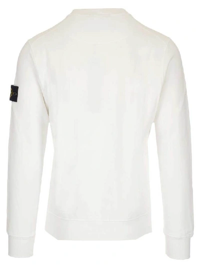 Shop Stone Island Logo Patch Sweatshirt In White