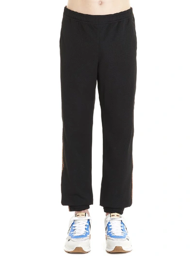 Shop Gucci Logo Embroidery Pants In Black