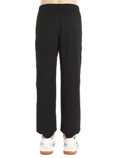 Shop Gucci Logo Embroidery Pants In Black