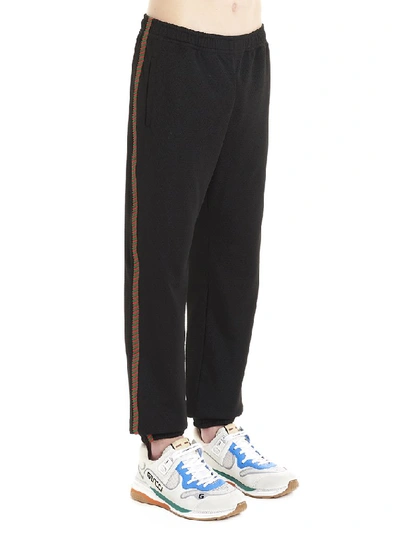 Shop Gucci Logo Embroidery Pants In Black