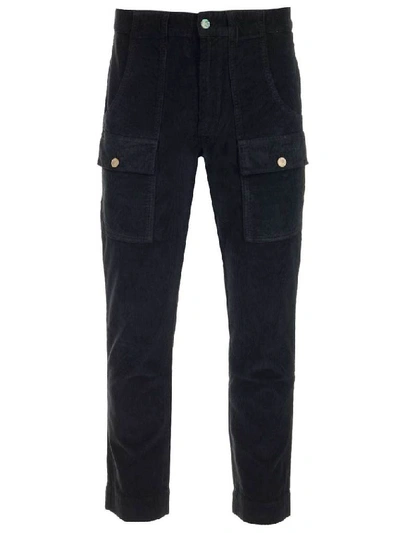 Shop Palm Angels Corduroy Cargo Trousers In Black